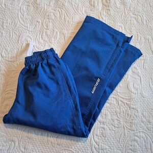 Bauer boys XXS Blue mesh lined warm up pants, elastic waist, drawstring VGUC